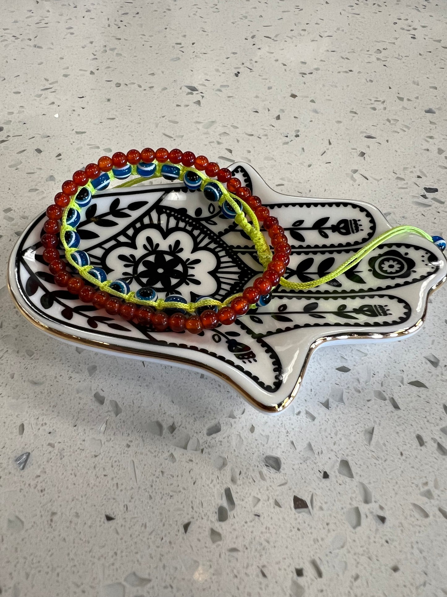 Black & White Ceramic Hamsa Dish