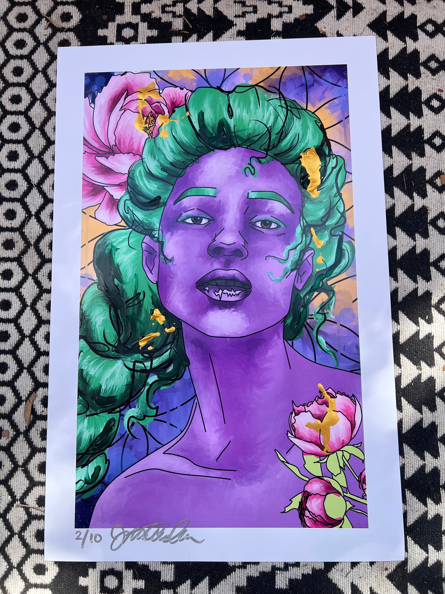 Peonies & Power 11x17 Embellished Art Print