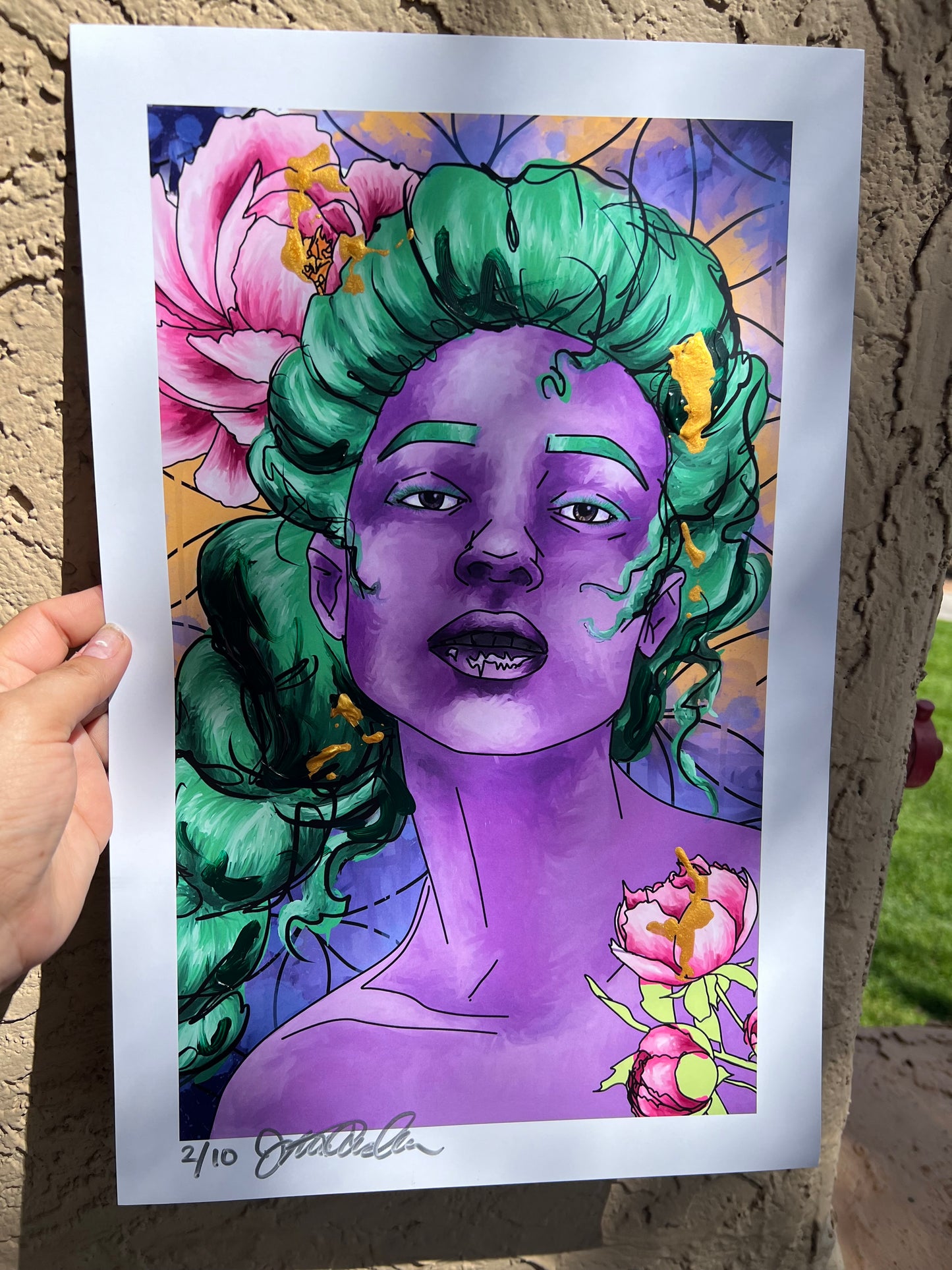 Peonies & Power 11x17 Embellished Art Print